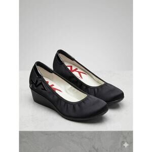 Anne Klein AK Sport Black Low Wedge Comfort Shoes Size 8